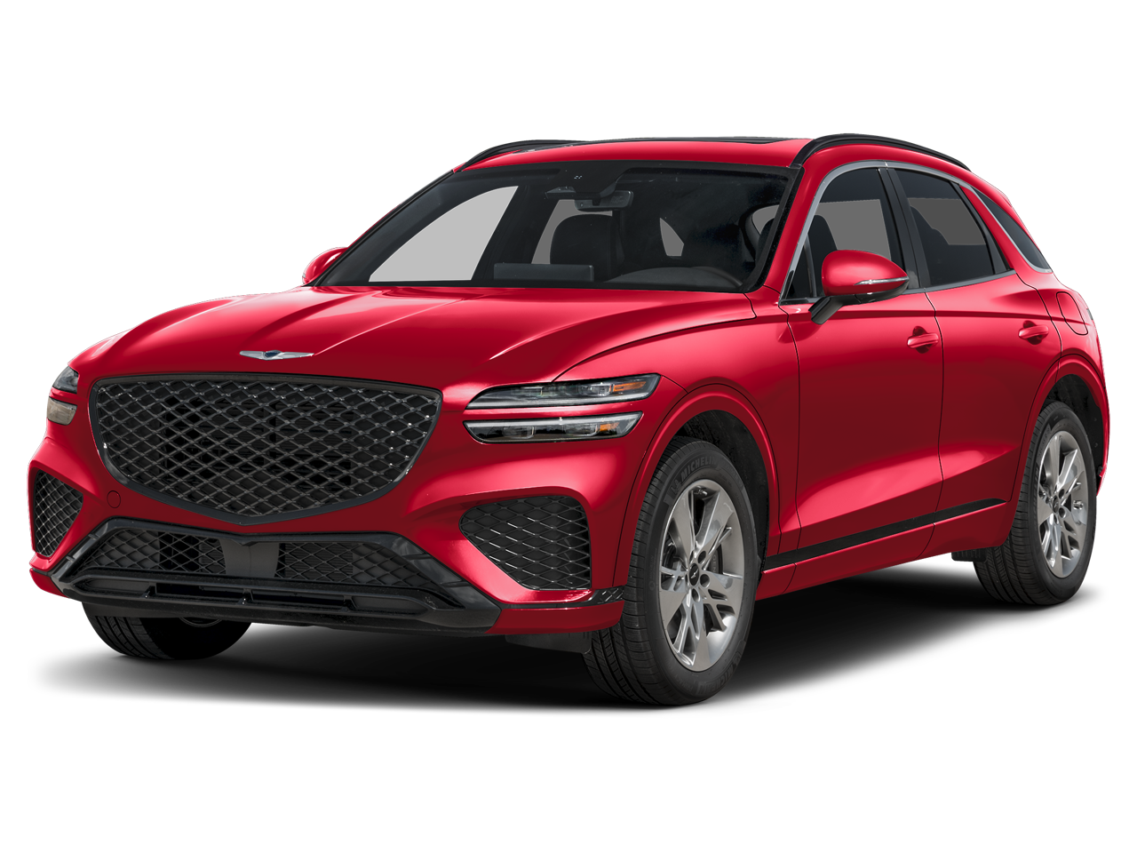 2025 Genesis GV70 3.5T Sport in Mauna Red — front three-quarter view