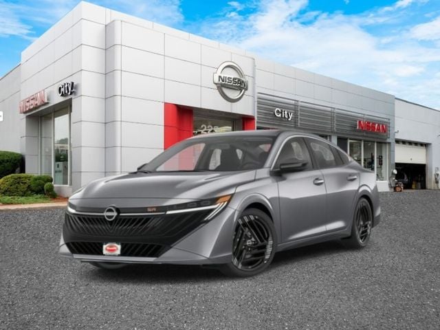 2026 Nissan Sentra SR in Atlantic Gray Metallic — front three-quarter view