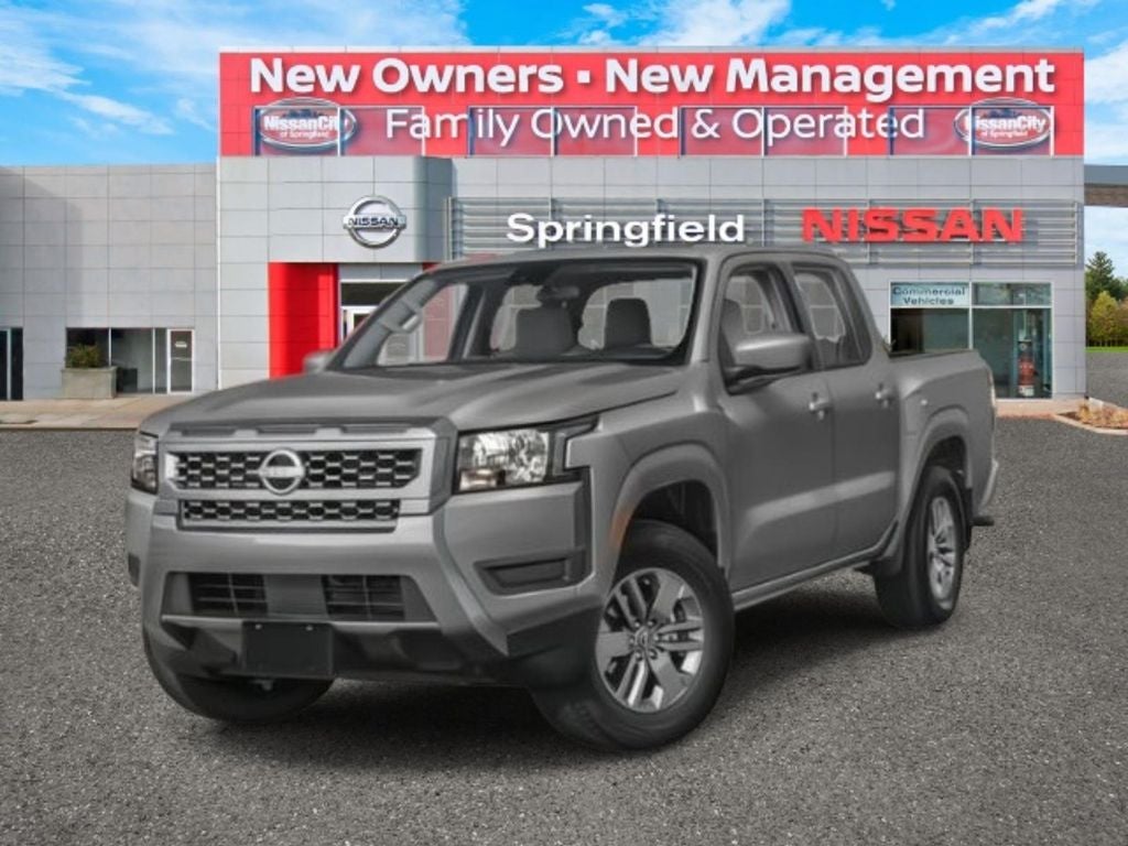 2026 Nissan Frontier Crew Cab SV in Gun Metallic — front three-quarter view