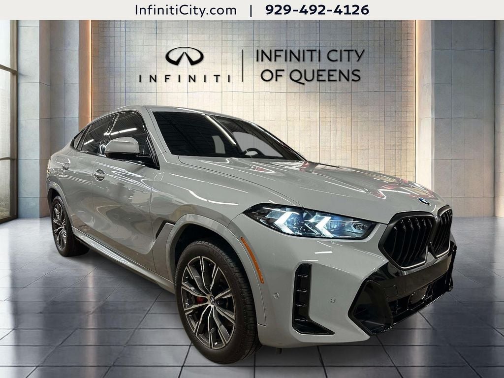 2025 BMW X6 xDrive40i in Brooklyn Grey Metallic — front three-quarter view