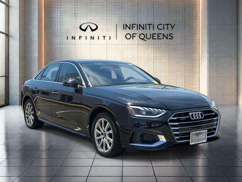 2023 Audi A4 40 Premium quattro in Brilliant Black — front three-quarter view