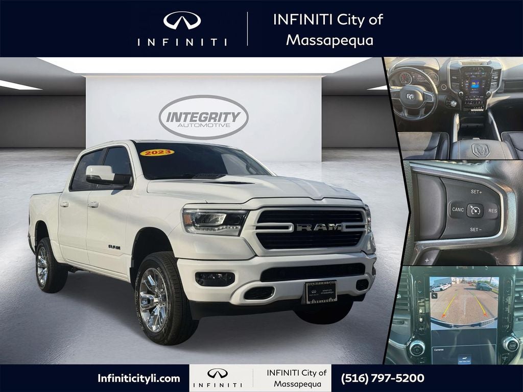 2023 RAM 1500 Laramie in Bright White Clearcoat — front three-quarter view
