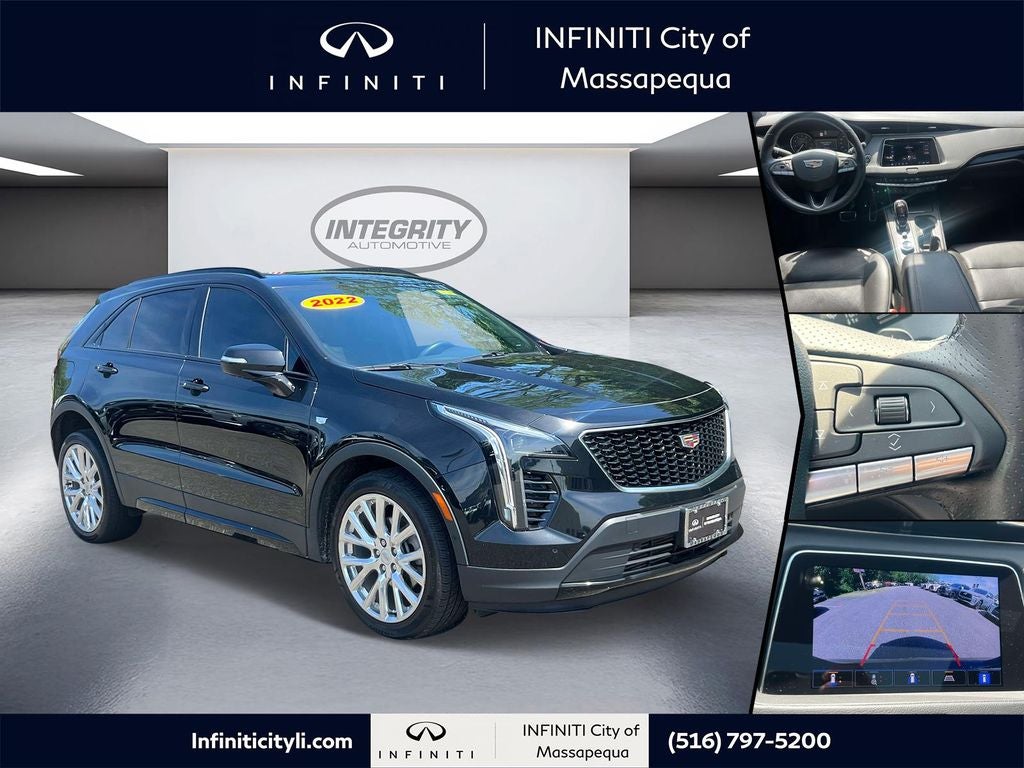 2022 Cadillac XT4 Sport in Stellar Black Metallic — front three-quarter view