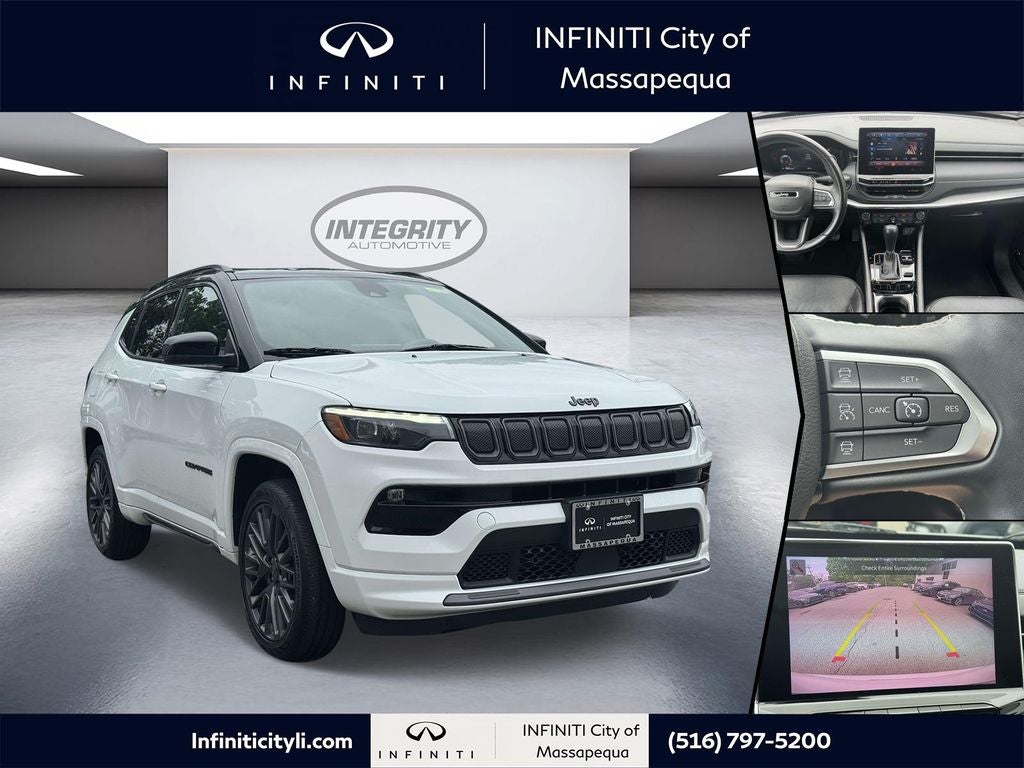 2022 Jeep Compass Limited in Bright White Clearcoat — front three-quarter view