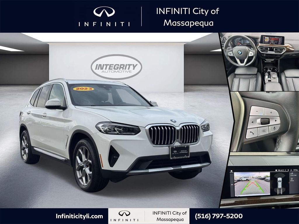 2023 BMW X3 xDrive30i in Alpine White — front three-quarter view