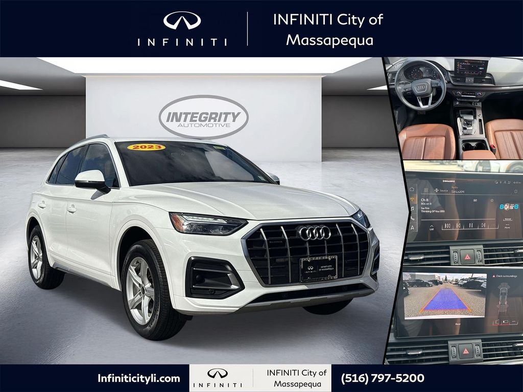 2023 Audi Q5 40 Premium quattro in Ibis White — front three-quarter view