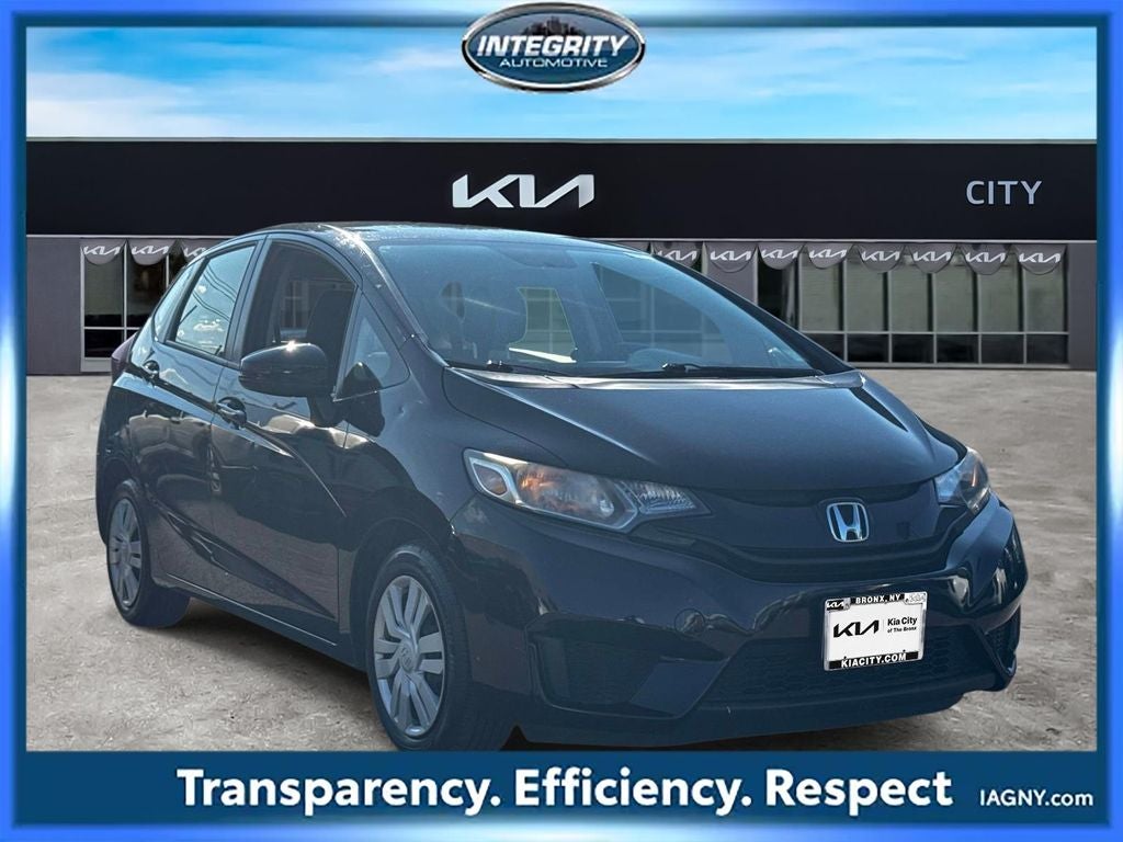2016 Honda Fit LX in Black — front three-quarter view